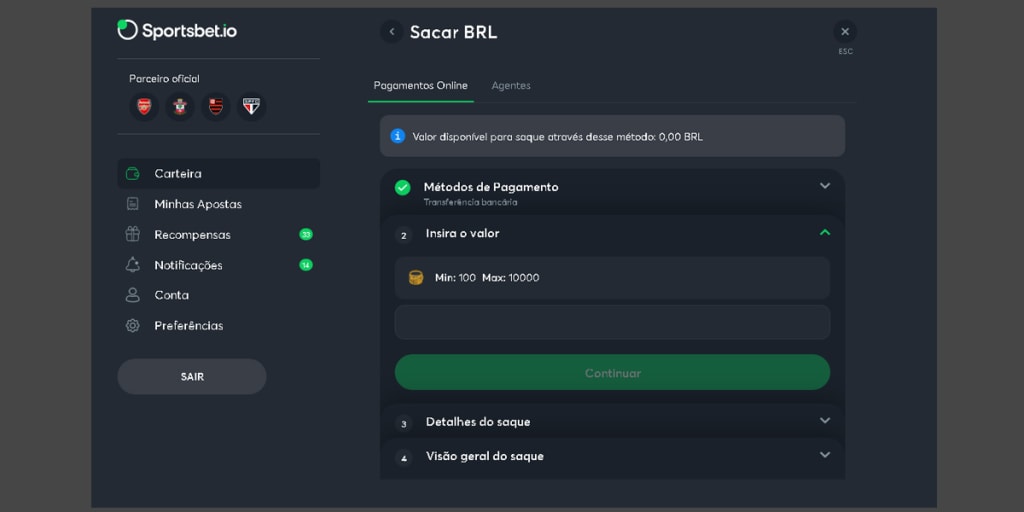 Saque Sportsbet io