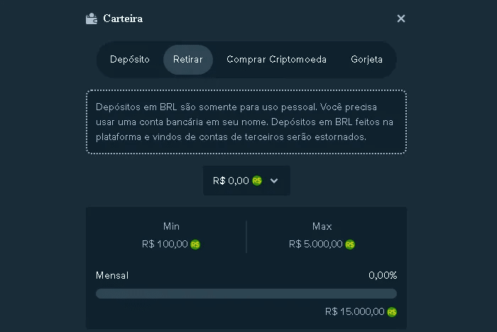 saque minimo stake