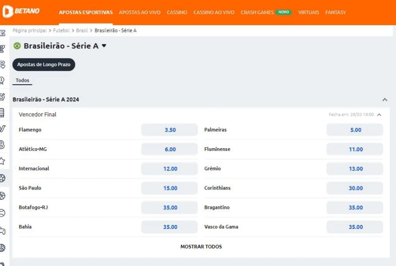 como apostar no campeao do brasileirao 2024 e odds
