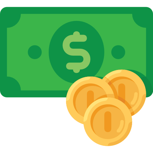 Animated illustration of the banknote and coins