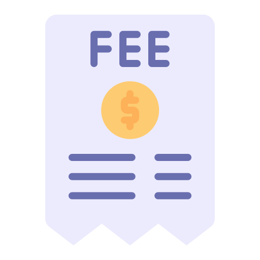 Icon with an animated fee receipt