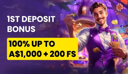 Playfina 1st deposit bonus with an animated cactus