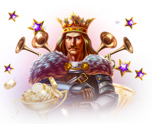 Icon featuring Plangames Playfina bonus banner with man in a crown