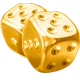 icon of two golden dice