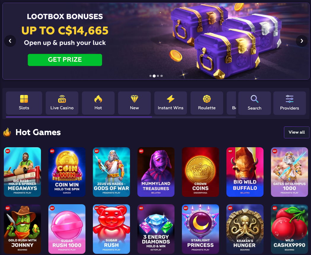 Playfina Casino promotions and top slots