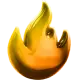 golden fire flame icon