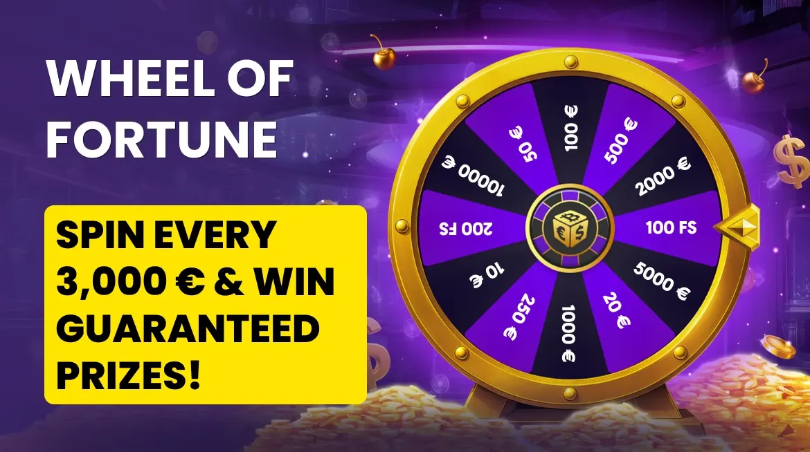 animated banner for the Playfina Casino wheel of fortune