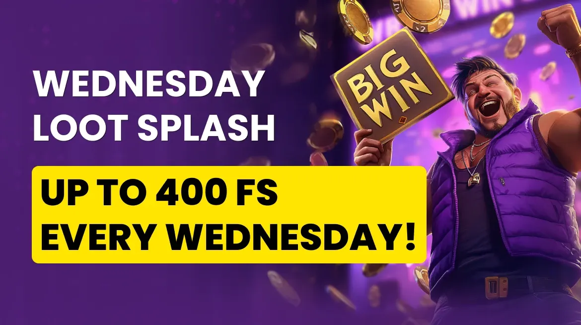 animated banner for the Playfina Casino Wednesday bonus