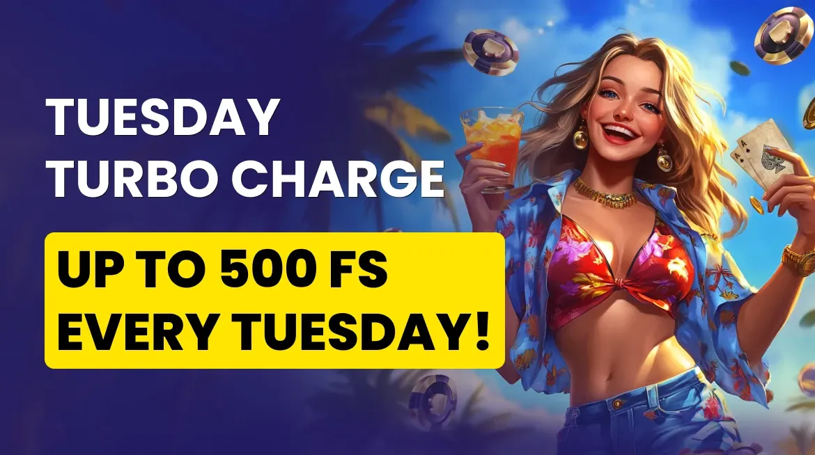 animated banner for the Playfina Casino Tuesday bonus