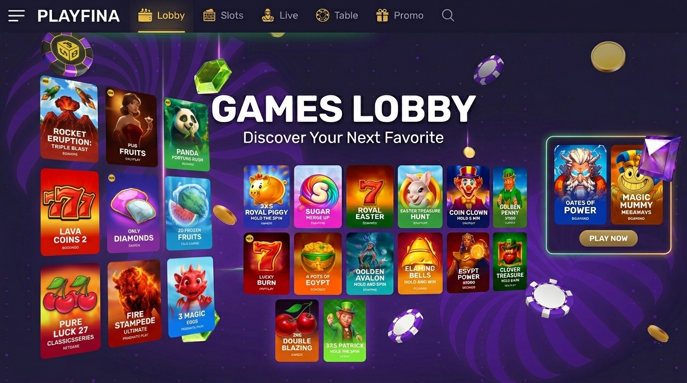 Playfina Casino game lobby