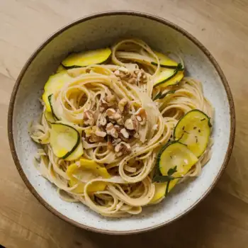 Fedelini with Summer Squash, Walnuts, and Herbs