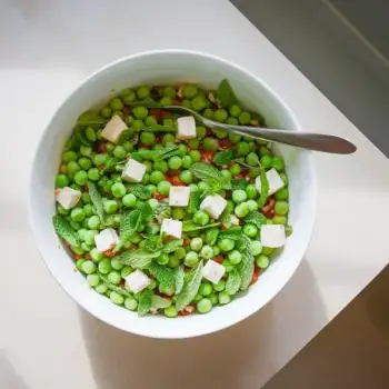 Minted Spring Pea Salad with Red Wine Vinaigrette
