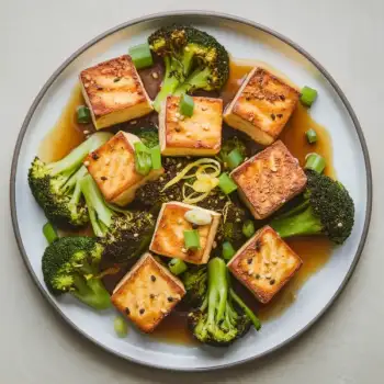 Crispy Golden Tofu with Charred Broccoli Stir-Fry