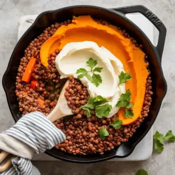 Spiced Lentil and Sweet Potato Mash Pies