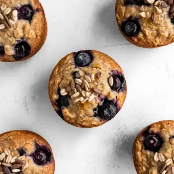 Wholesome Banana-Blueberry Oat Muffins