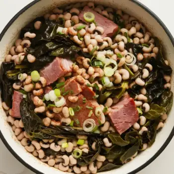 Southern-Style Black-Eyed Peas with Smoky Ham and Collard Greens