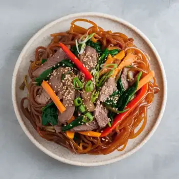 Korean Sweet Potato Noodle Stir-Fry (Japchae)