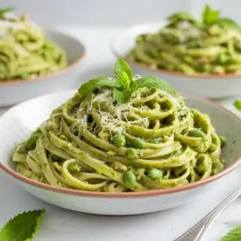Springtime Fava Bean & Pistachio Pesto Pasta