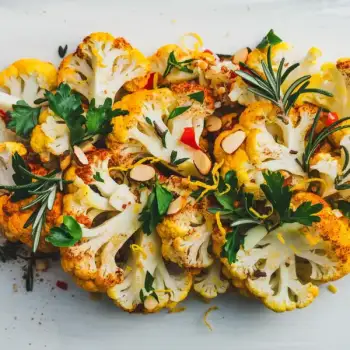 Golden Cauliflower Medley with Herbs and Almonds