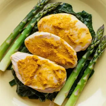 Golden Turmeric Chicken with Crisp Asparagus