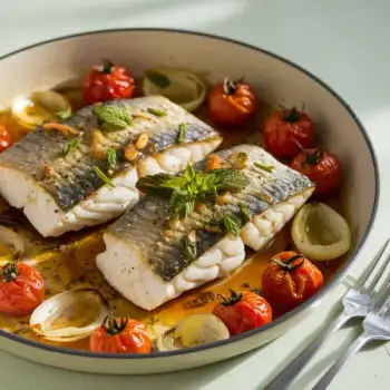 One-Pan Roasted Fish With Cherry Tomatoes