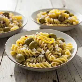 Lively Lemon-Infused Pasta with Feta and Green Olives