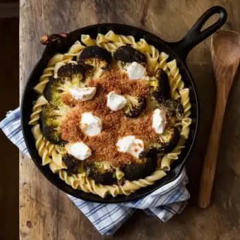 Crispy Broccoli and Ricotta Pasta Bake