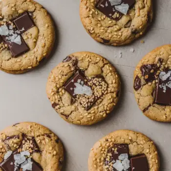 Sesame-Kissed Chocolate Chunk Cookies