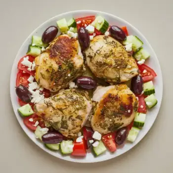 Herbed Greek Chicken with Rustic Cucumber-Tomato Feta Salad