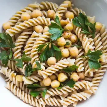Fusilli with Lemon-Infused Chickpeas and Fresh Parsley