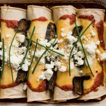 Savory Chipotle Chicken & Poblano Enchiladas with Goat Cheese