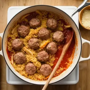 Israeli Couscous & Meatballs