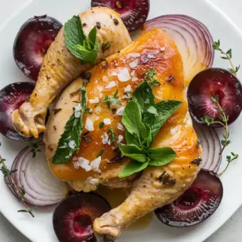 Citrus-Herb Chicken with Caramelized Plums and Onions