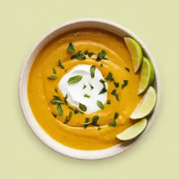 Spicy Summer Squash Soup with Yogurt and Mint