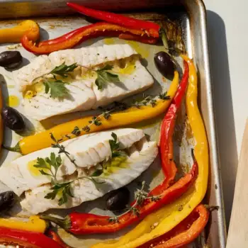 Sheet-Pan Roasted Fish With Sweet Peppers