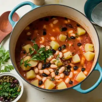 Potato and White Bean Puttanesca Soup