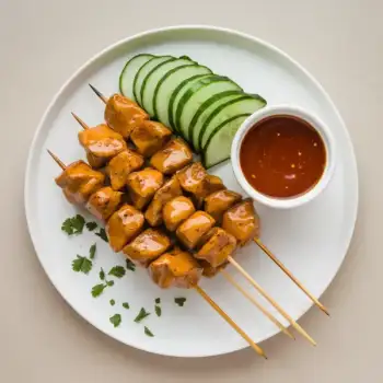Peanut Butter Chicken Satay with Cucumber