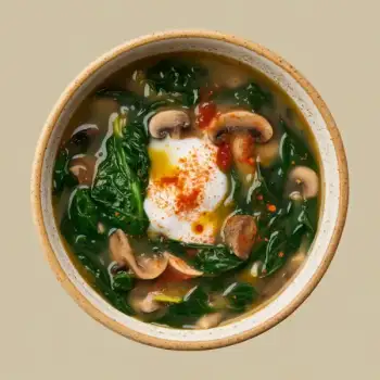 Hearty Mushroom and Spinach Soup with Warm Spices