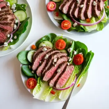 Savory Chuck Steak & Greens with Bleu Cheese