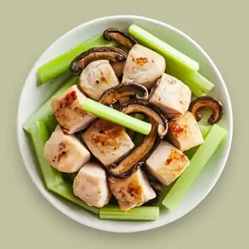 Sautéed Chicken with Shiitakes and Celery