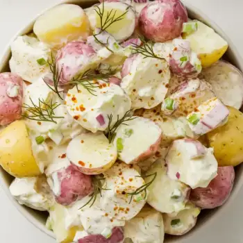 Classic Creamy Potato Salad with Dill Pickles