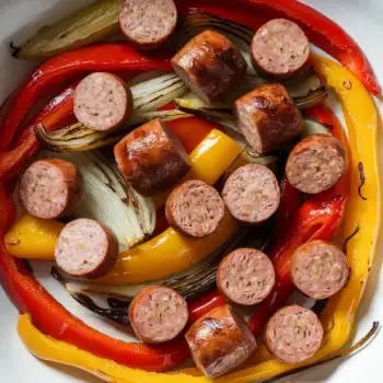 Roasted Sausages, Peppers & Onions