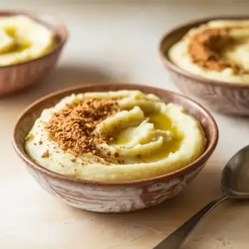 Creamy Cauliflower-Potato Mash with Almond Dukkah Sprinkle