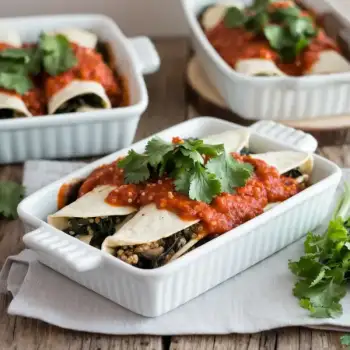 Mushroom, Chard, and Quinoa Enchiladas