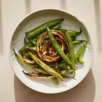Charred Sweet Onion and Green Bean Medley