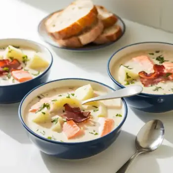 Creamy Maritime Chowder with Salmon and Smoked Haddock
