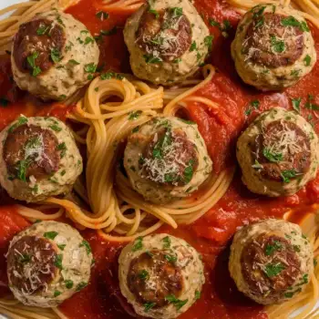 Hearty Oven-Baked Meatballs and Spaghetti