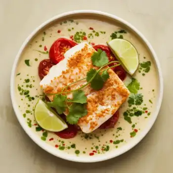 Spiced Coconut-Lime Fish with Roasted Tomatoes