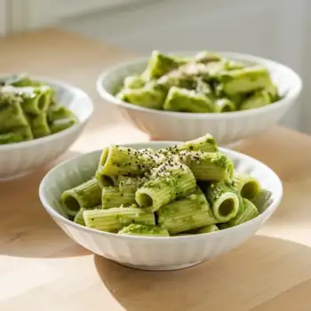 Rigatoni with Ricotta and Pea Pesto