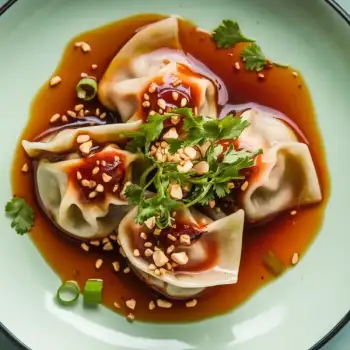 Spicy Sichuan Pork Wontons in Vinegar Chili Sauce